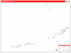 Aleutians West Borough (County), AK Digital Map Red Line Style